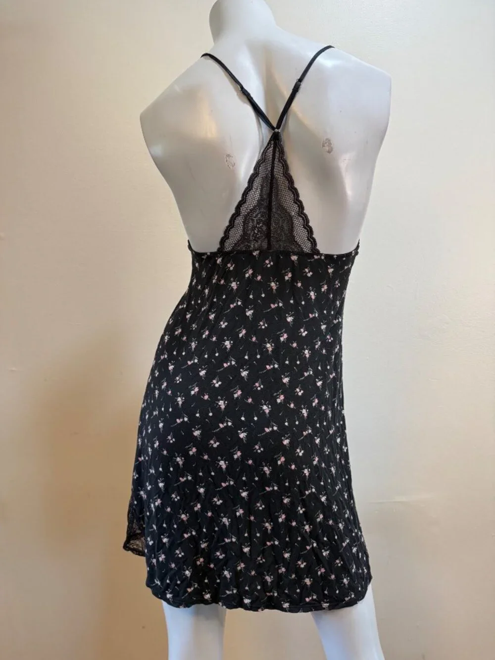 Lacey Strappy Mesh Coquette Floral Dainty Dreamy Whimsigoth Slip Dress XS
